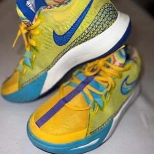 Nike KD Kevin Durant Kids Size 5Y Yellow Blue Basketball Shoes
